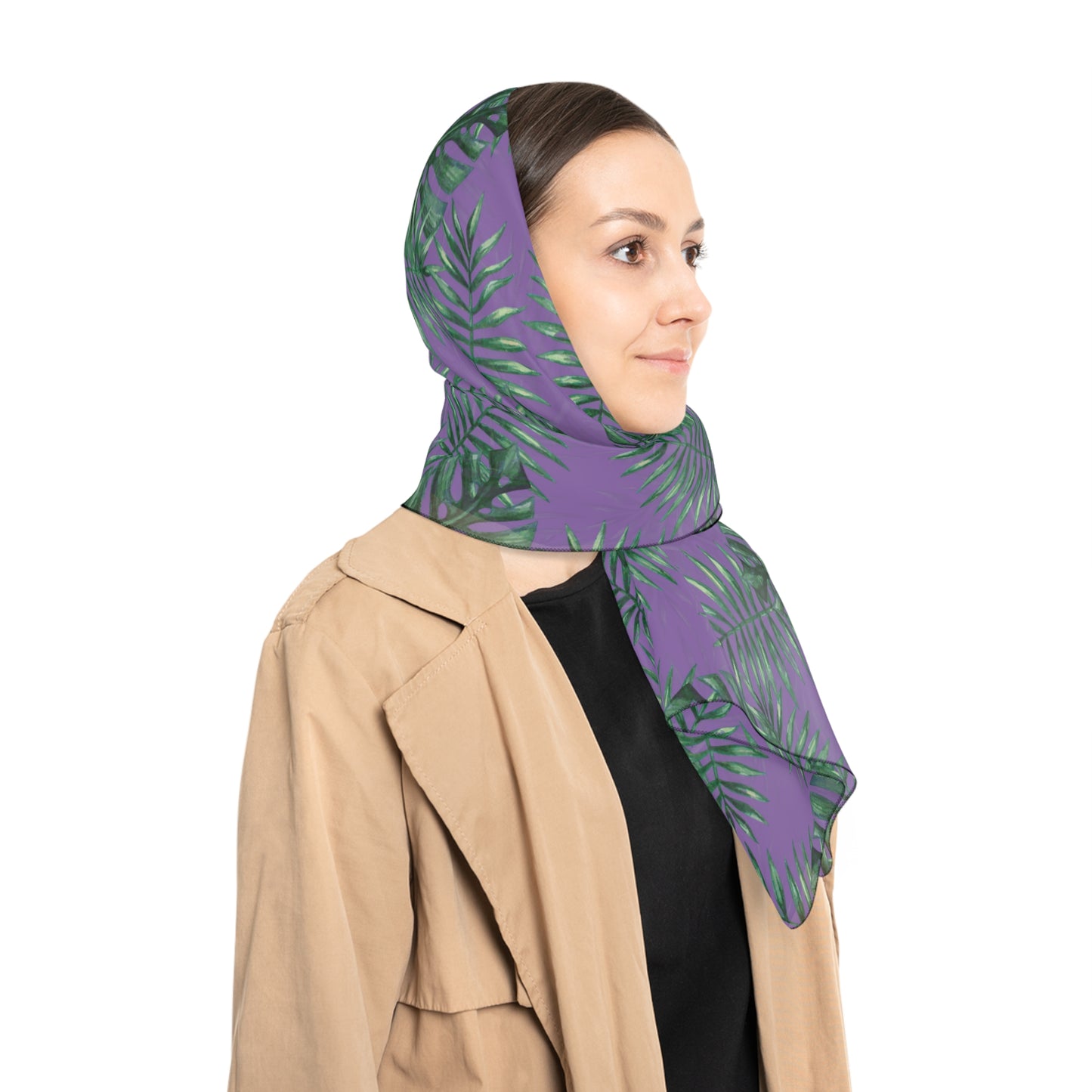 Purple Tropical Bliss Poly Scarf