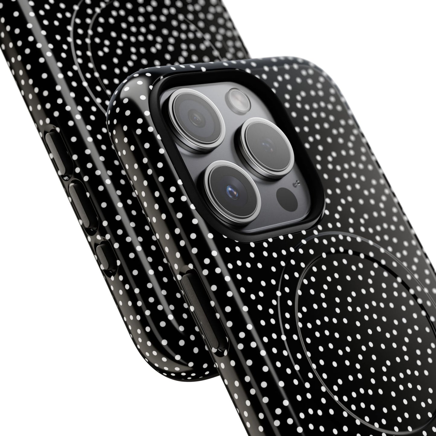 Small Polka Dot Tough iPhone Magnetic Case, Durable iPhone Accessories, Gifts for Tech Lovers, Modern Design.