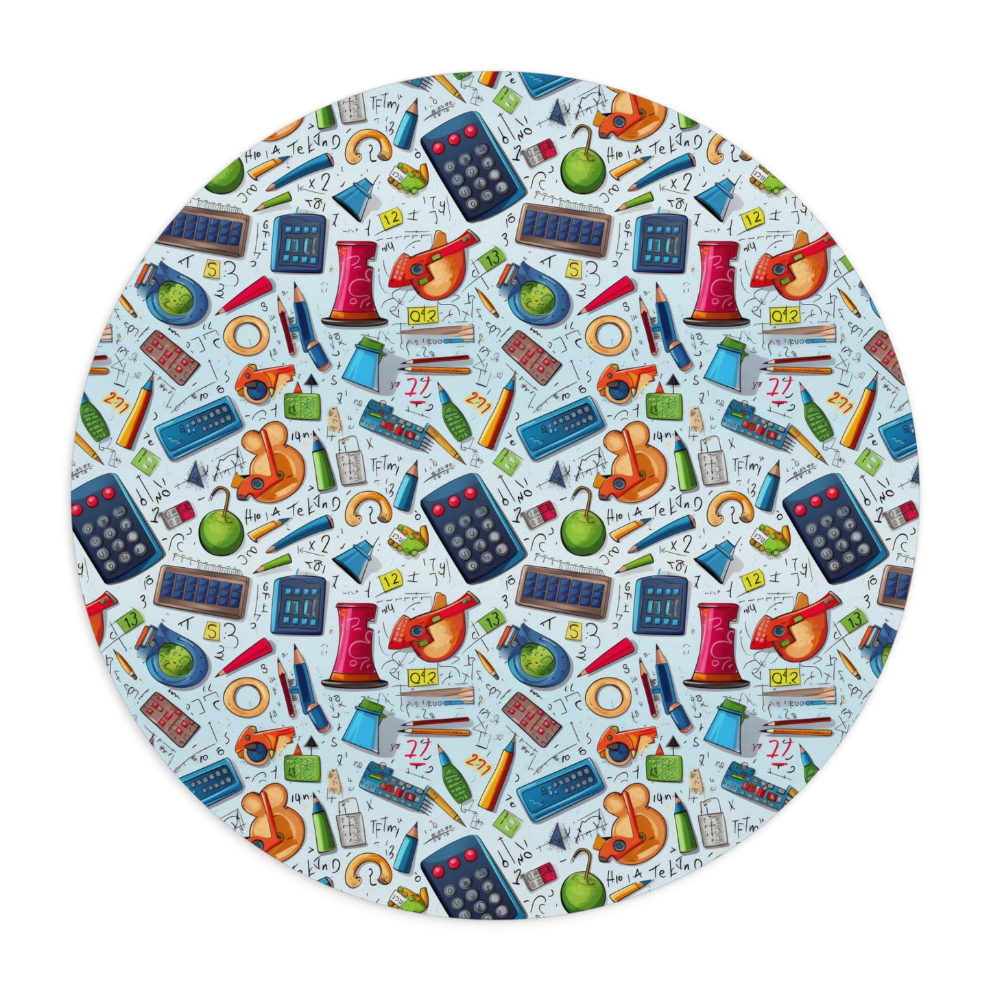 Academic Adventures Colorful School Supplies Mouse Pad - Perfect for Students & Teachers