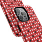 Crimson Gridlock Tough iPhone Magnetic Cases, Durable iPhone Accessories, Gift for Tech Lovers, Modern Design