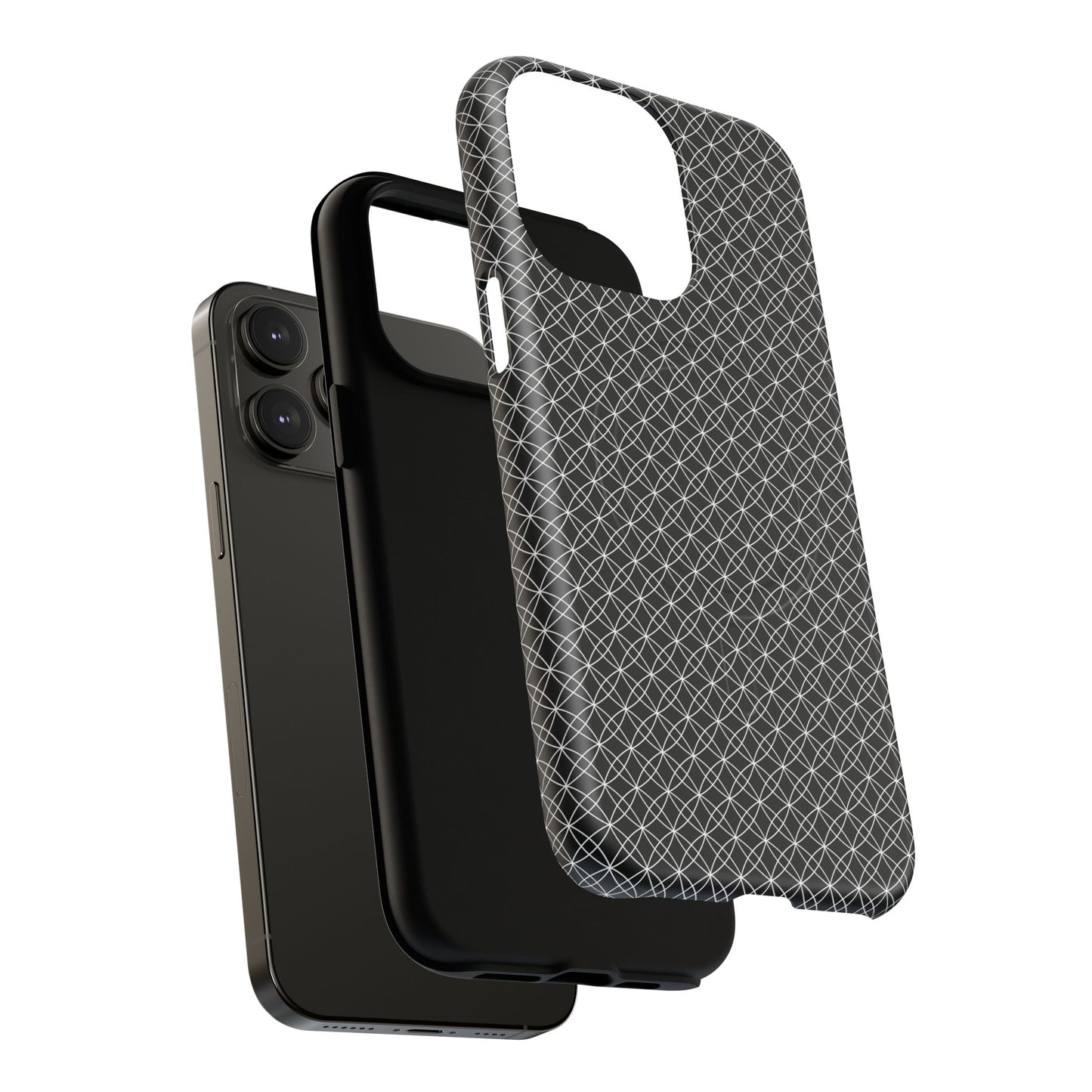 Urban Lattice Tough Magnetic iPhone Case, Stylish Protective Cover, Tech Gift for Him/Her, Durable Everyday Use, Trendy Mobile Accessories