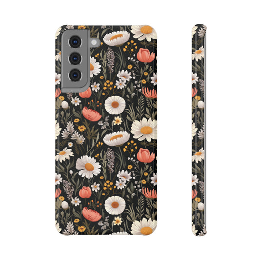 Blossom Elegance: Noir Garden Samsung Galaxy Slim Snap Case