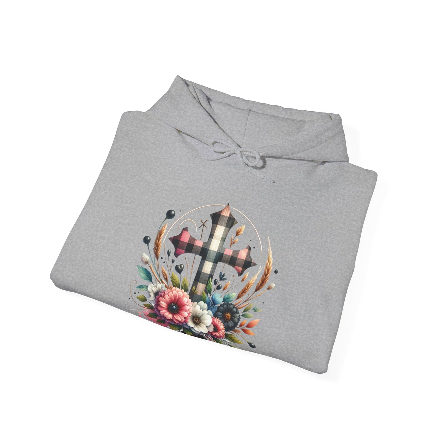 Faith and Floral Cross Unisex Gildan Hoodie Sweatshirt