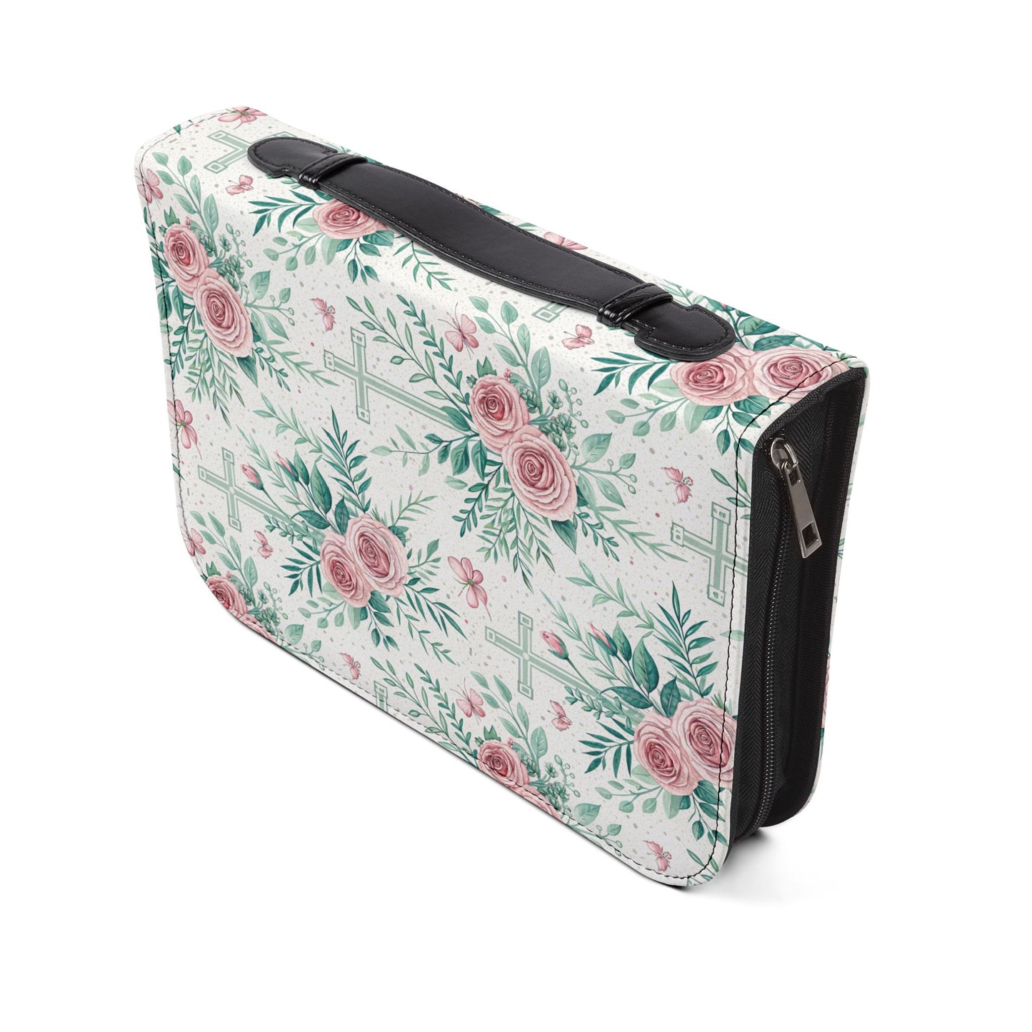 Floral Christian Bible Cover - Personalized with Name, Inspirational Gift for Baptism, Confirmation, or Any Religious Occasion