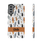 Personalized Whispering Feathers Samsung, Google Pixel and iPhone Case, Custom Name Case.