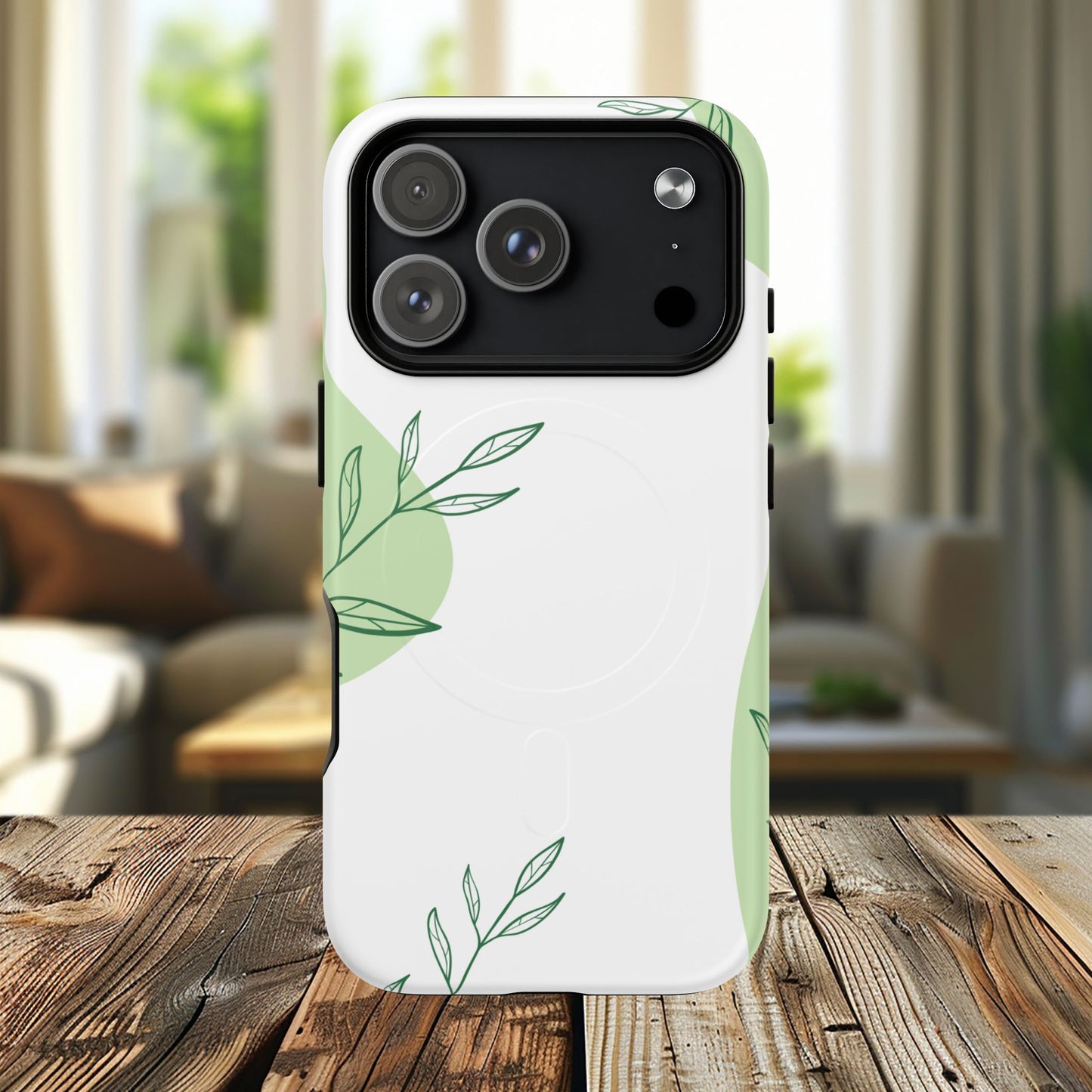 Stylish Tough iPhone Magnetic Cases with Leaf Design, iPhone Protection Cases, Greenery iPhone Covers, Eco-Friendly iPhone Accessories, Gift for Her.
