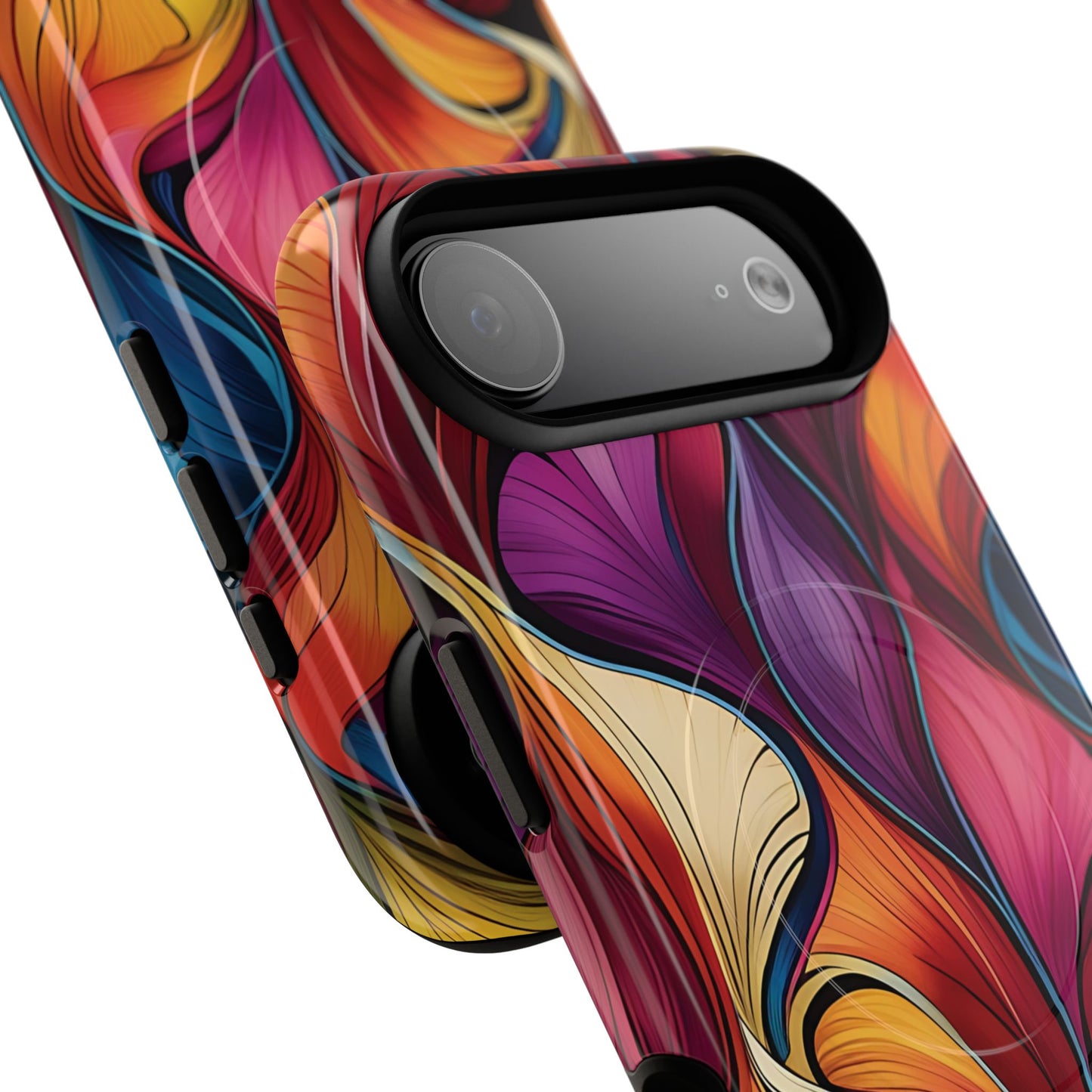 Vibrant Leaf Wave Tough Magnetic Phone Case, Vibrant Smartphone Cover, Unique Protective Case for Gifts, Phone Accessories, Trendy Design
