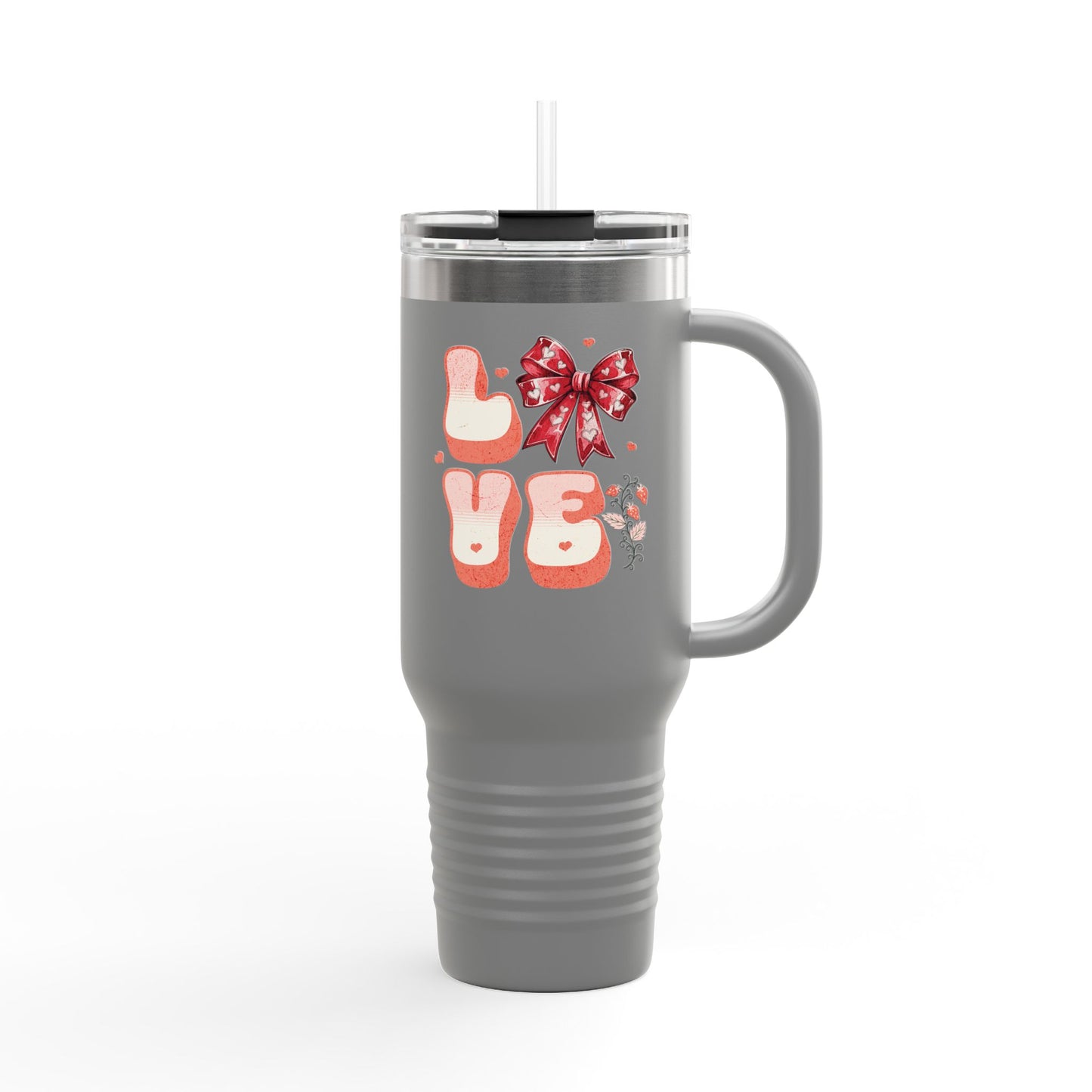 LOVE Coquette  40oz Travel Mug, Coquette Tumbler, Gift for Her.