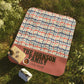 Personalized 4th of July Picnic Blanket — Americana Woven Flag Design, Custom Family Name & Date