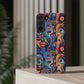 Psychedelic Visions Phone Case with Card Holder - Colorful and Stylish Design for Creatives