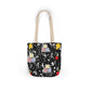 Personalized Black Composition Book Inspired Canvas Tote Bag with Colorful Straps, Cute School Bag, Eco-Friendly Tote, Back to School Shopping Bag, Teacher Gift Idea