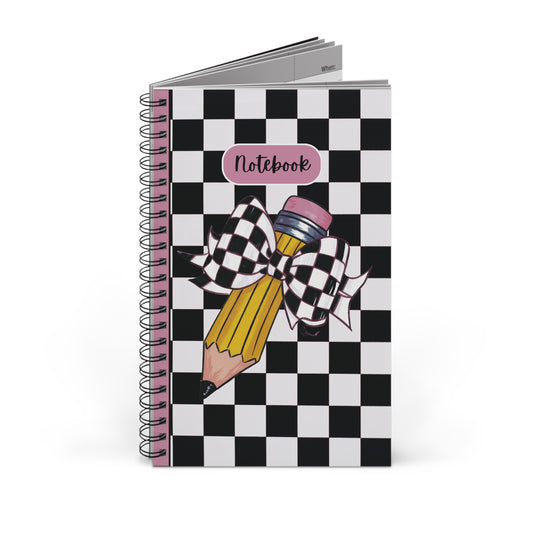 Black Checkered Charm Spiral Journal (EU)- (PY)