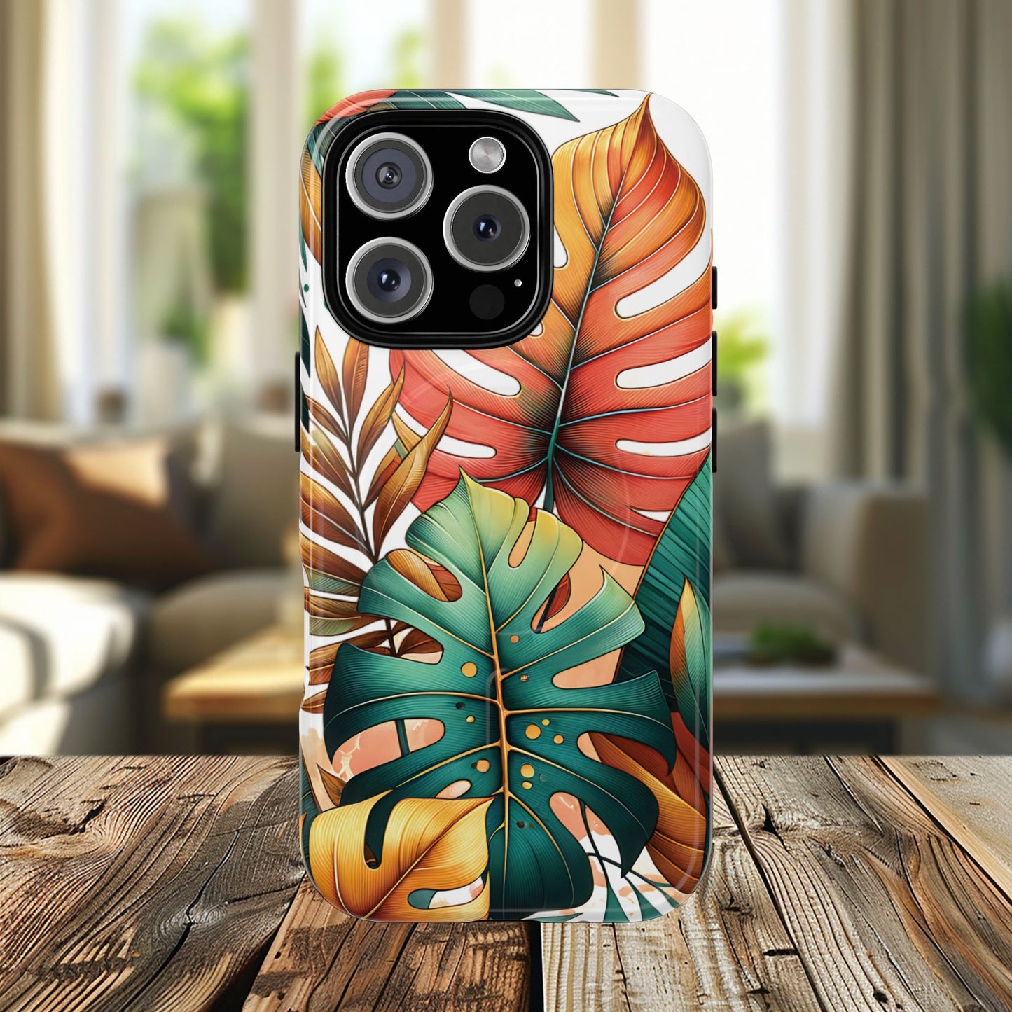 Tropical Monstera Leaf Phone Case - Stylish Tough Magnetic Cases, Floral Protection, Summer Vibe, Gift for Nature Lovers, Trendy Mobile Accessories