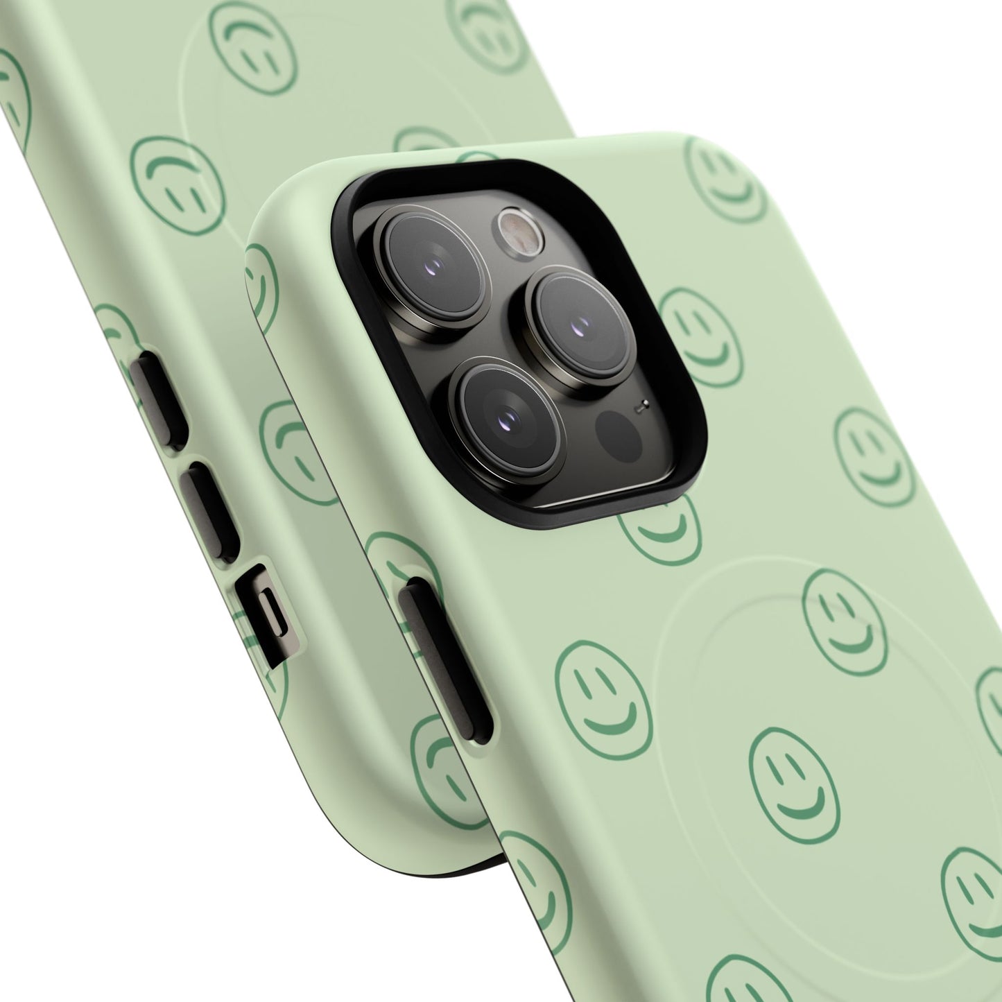 Green Smiley Face Magnetic iPhone Case