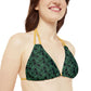 Black Tropical Bliss Strappy Bikini Set (AOP)- (PY)