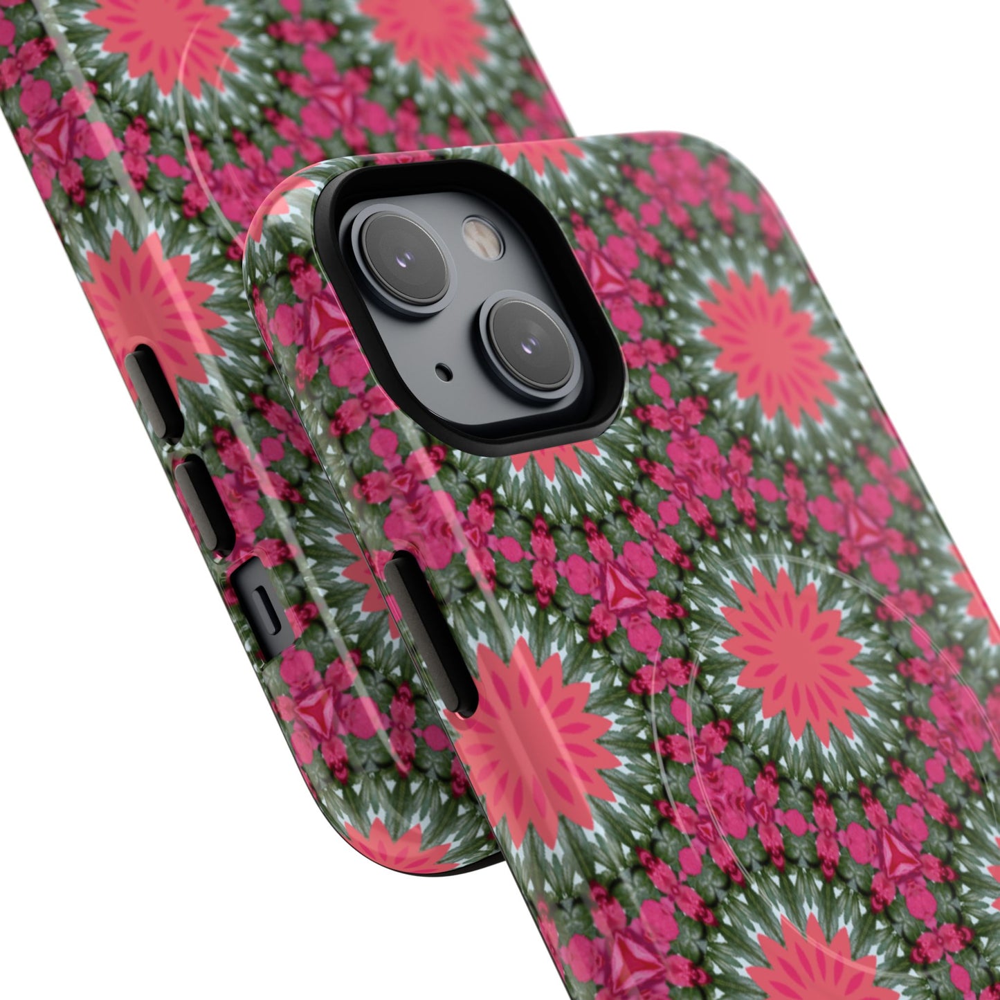 Floral KaleidoBloom iPhone Case, Tough Magnetic Cases, Floral iPhone Cover, Stylish Tech Accessory, Durable Design, Vibrant Gift Idea