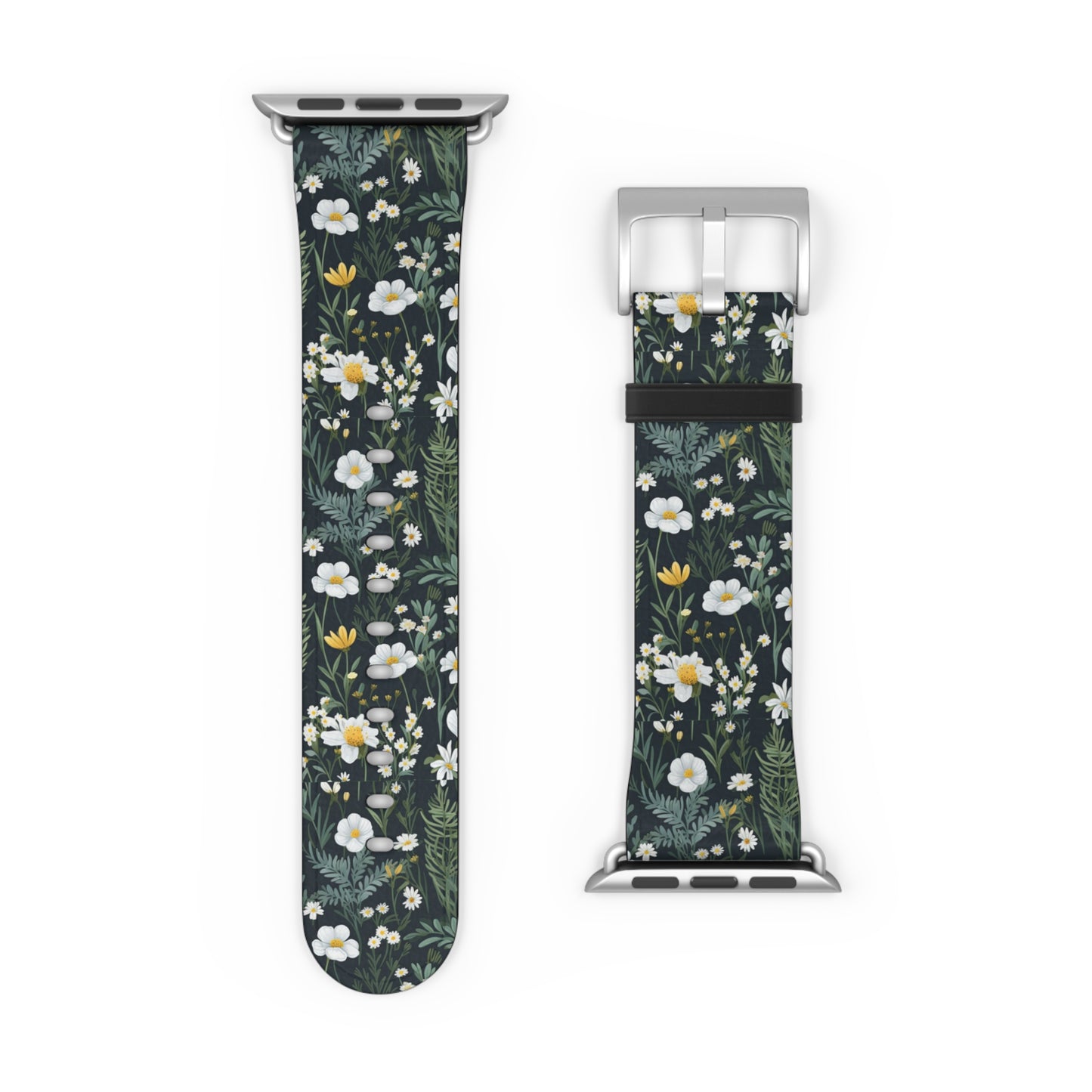 Daisy Delight Floral Print Watch Band - Stylish Accessory for Everyday Wear.