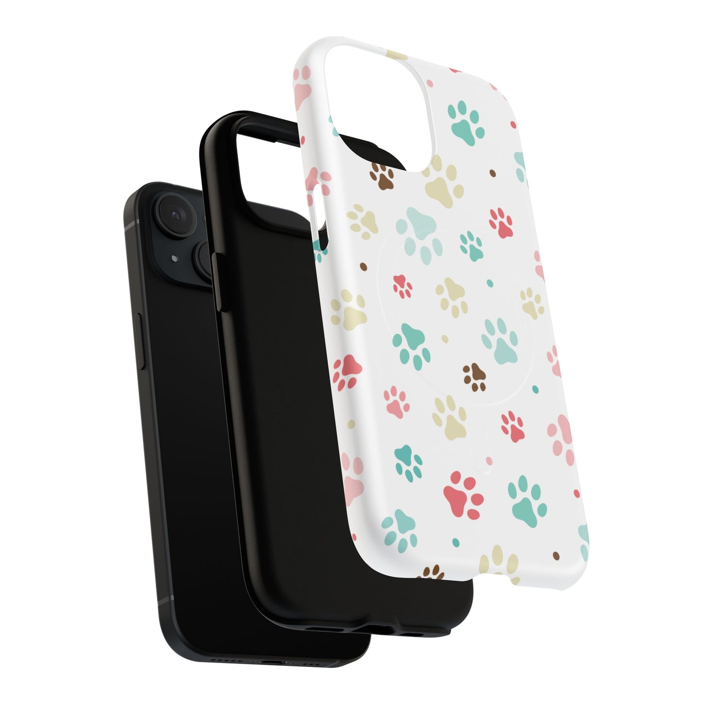 Pet Lover Magnetic iPhone Case - Cute Paw Print Design, Tough Magnetic Cases for Dog and Cat Owners, Gift for Animal Lovers
