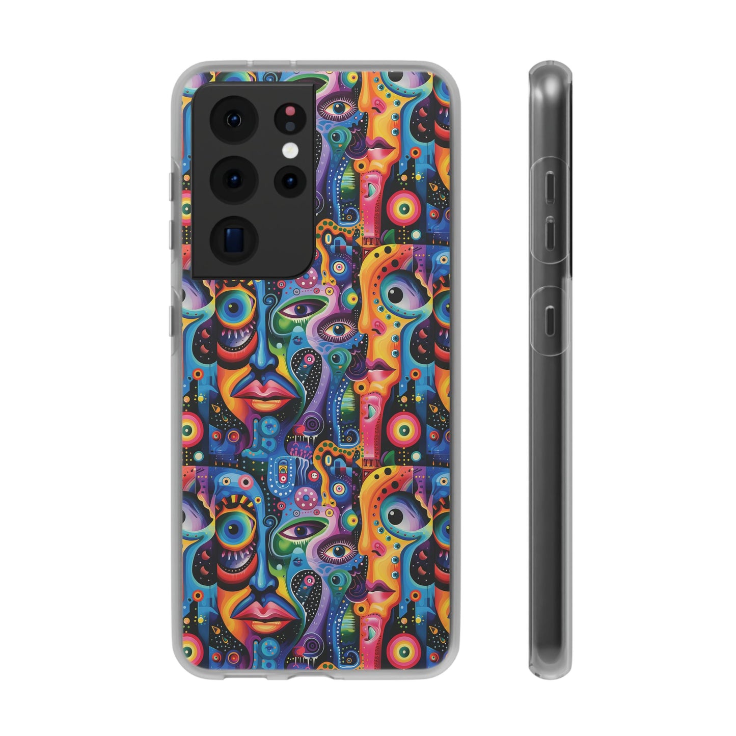 Psychedelic Visions Flexi iPhone and Samsung Case - Colorful Abstract Design.