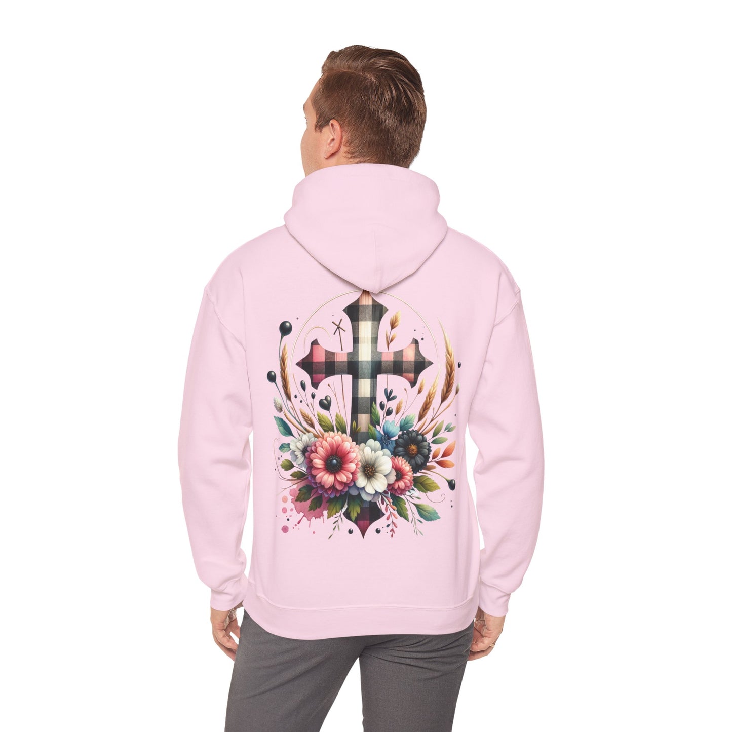 Faith and Floral Cross Unisex Gildan Hoodie Sweatshirt
