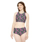 Pink Tropical Bliss Sporty Bikini Set (AOP)