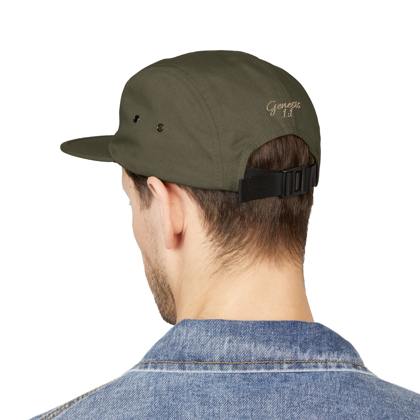 Embroidered 'ELOHIM, GENESIS 1:1'  5 Panel Cap, Trendy Hat, Outdoor Gear, Streetwear Accessory, Unique Gift, Fashion Statement