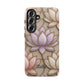 Personalized Lotus Floral Stained Glass Effect Tough Phone Case