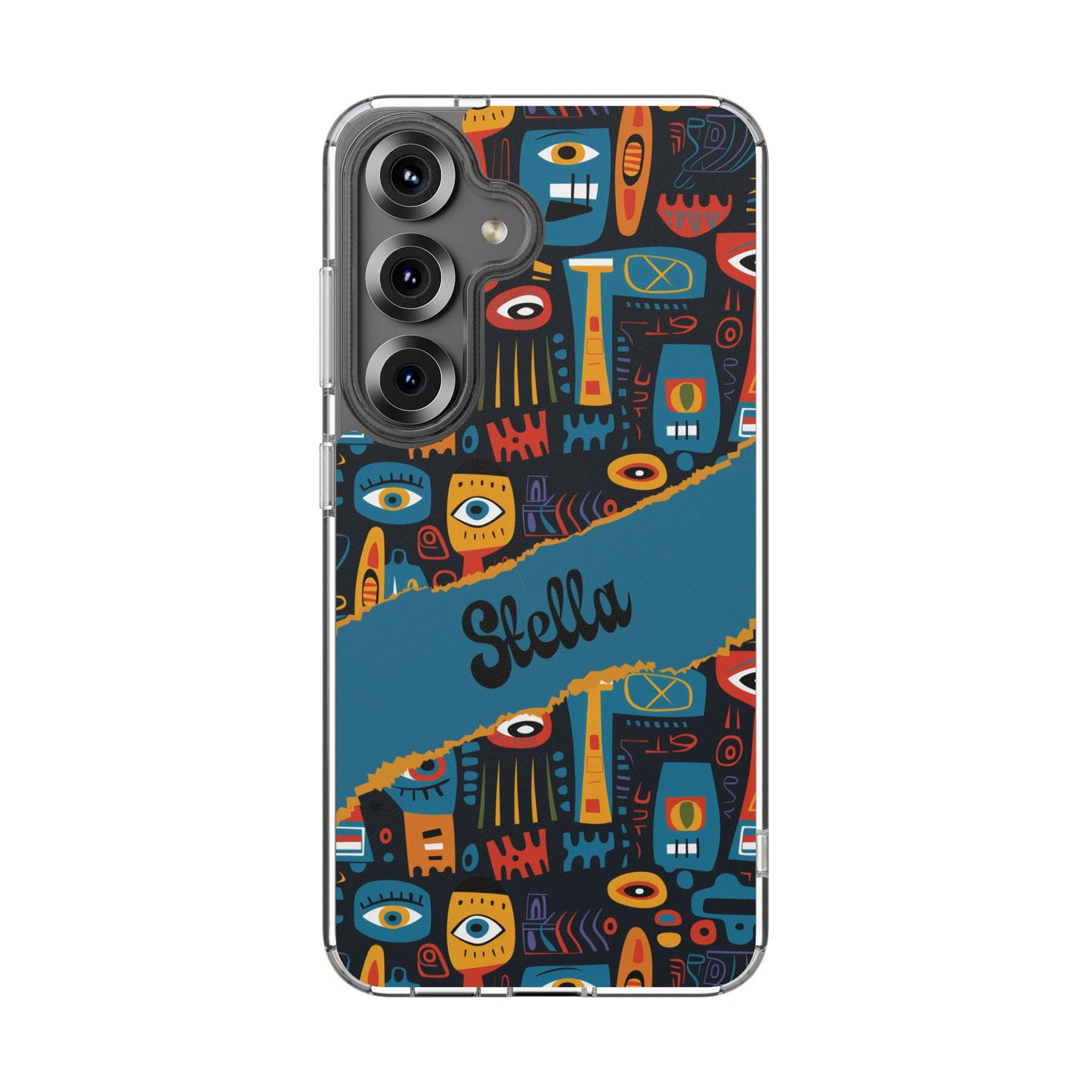 Phone Case — Colorful Abstract Faces Clear Impact-Resistant Case