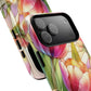 Tulip Glow Tough iPhone Magnetic Case, Floral Design, Spring Gift, Durable Protection, Smartphone Accessories, MagSafe Accessories, Stained Glass Tulip Gift