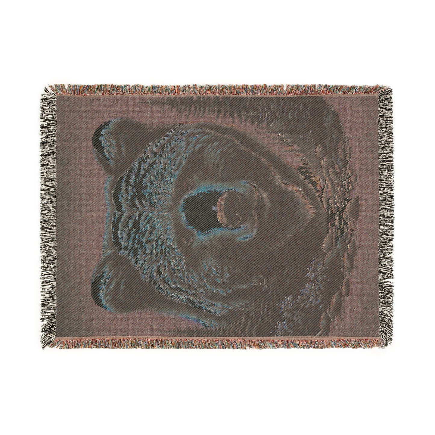 A Bear IllustrationTapestry Woven Blanket