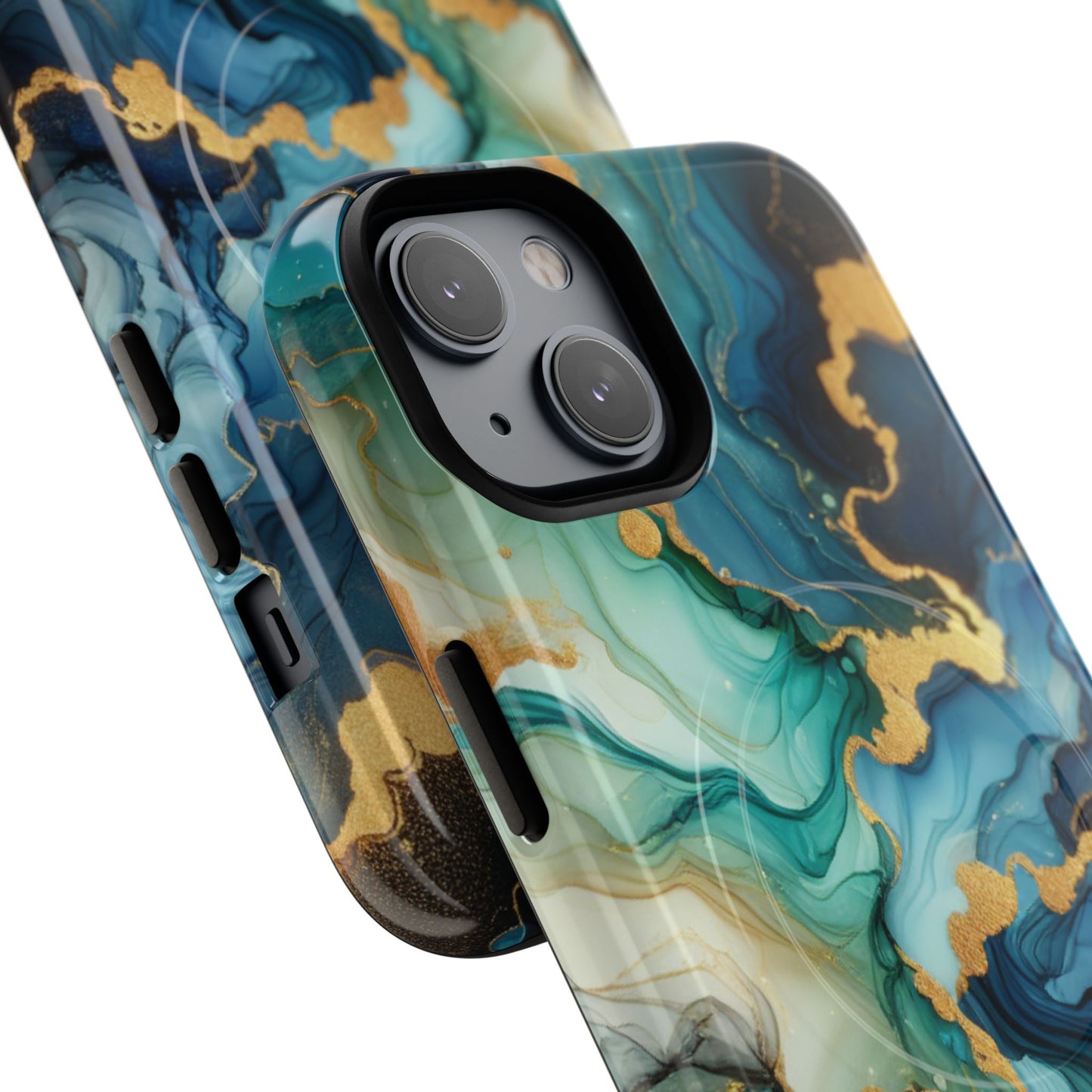 Ocean Quartz Luxe Marble Pattern Tough Magnetic iPhone Case, Phone Accessories, Luxury Gift, Durable iPhone Cover, Unique Design for iPhone Users.