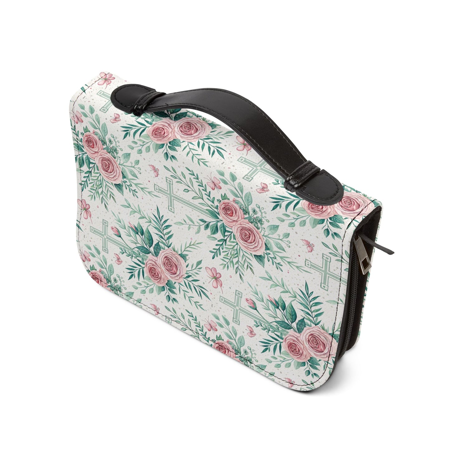 Floral Christian Bible Cover - Personalized with Name, Inspirational Gift for Baptism, Confirmation, or Any Religious Occasion