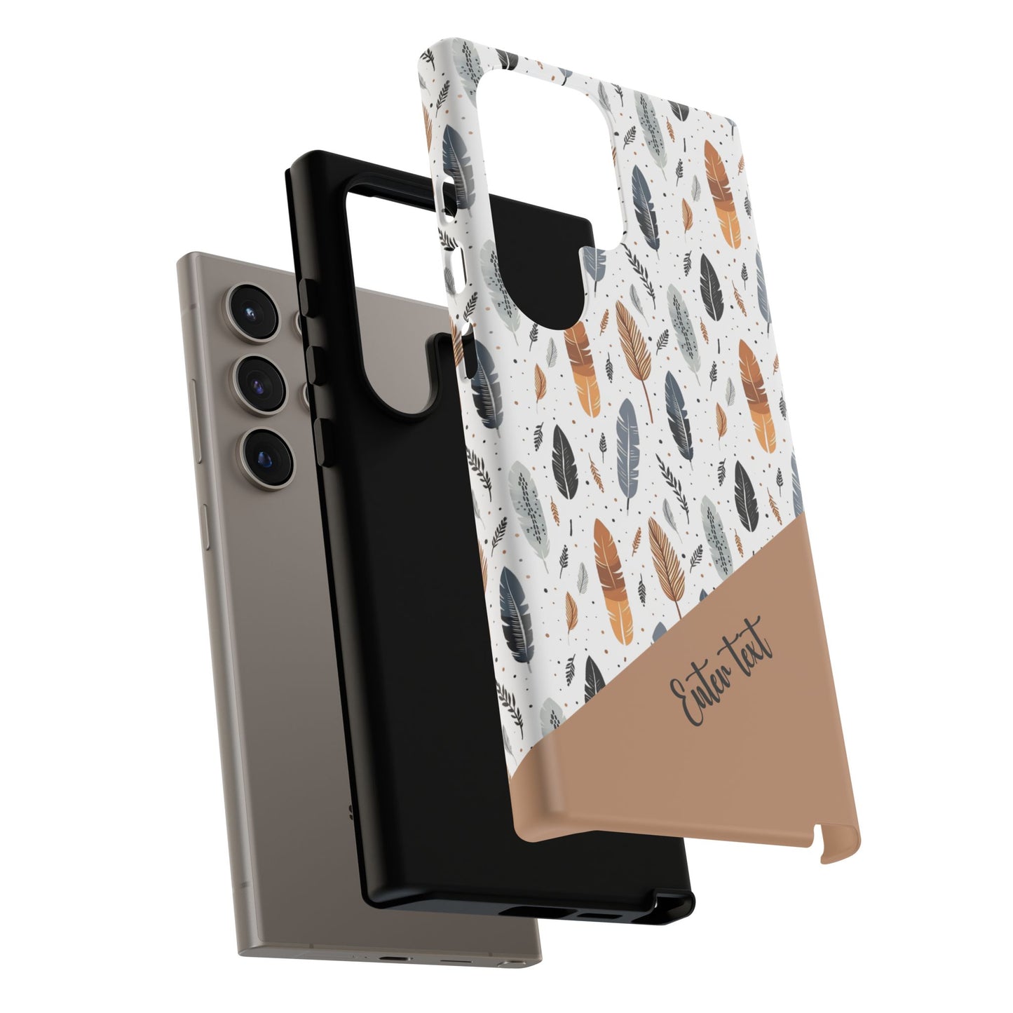 Personalized Whispering Feathers Tough Case — Dark Feather Protective Phone Case for Samsung & Google