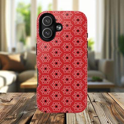 Stylish Geometric Magnetic iPhone Cases, Floral iPhone Cover, Durable Smartphone Cases, Trendy Accessories, Gift for Her