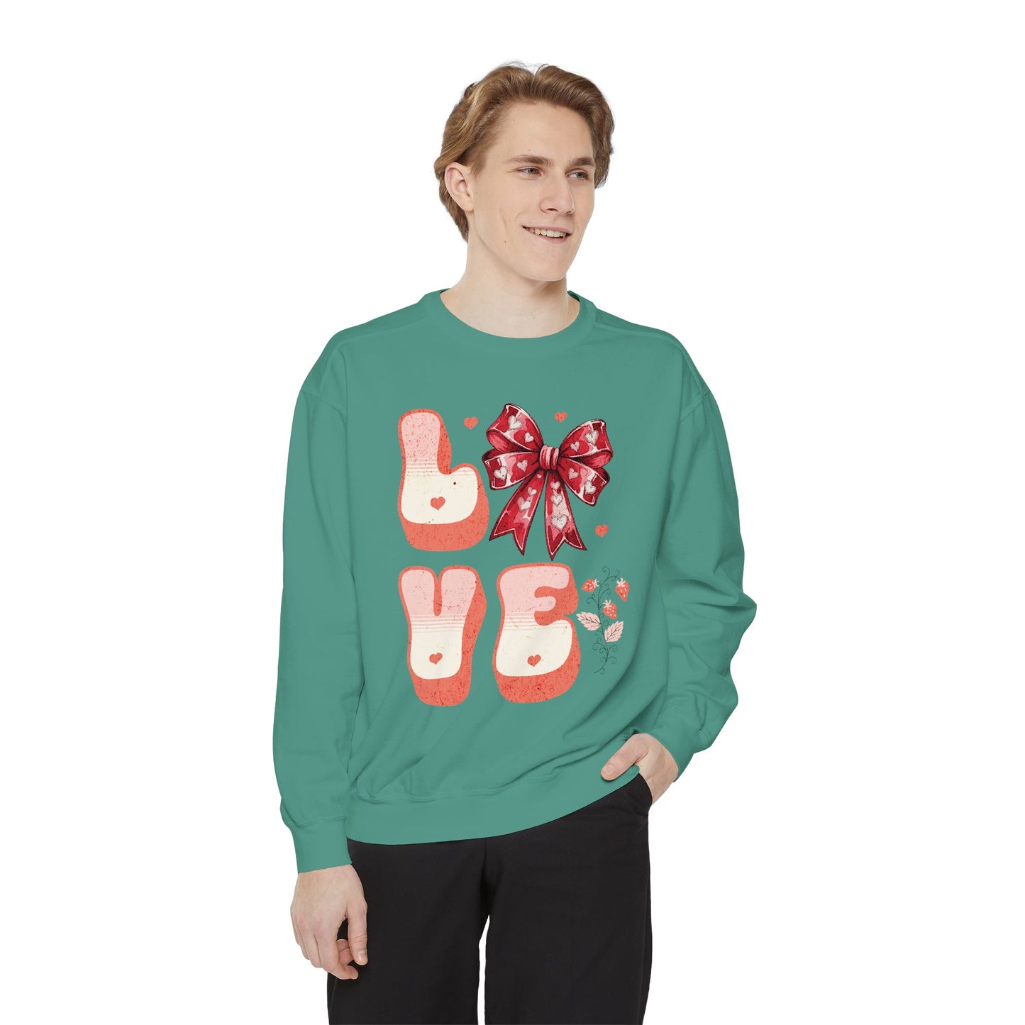 LOVE  Coquette Unisex Comfort Colors Garment-Dyed Sweatshirt