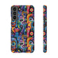 Psychedelic Visions Phone Case with Card Holder - Colorful and Stylish Design for Creatives
