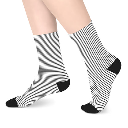 Monochrome Lines Mid-Length Socks