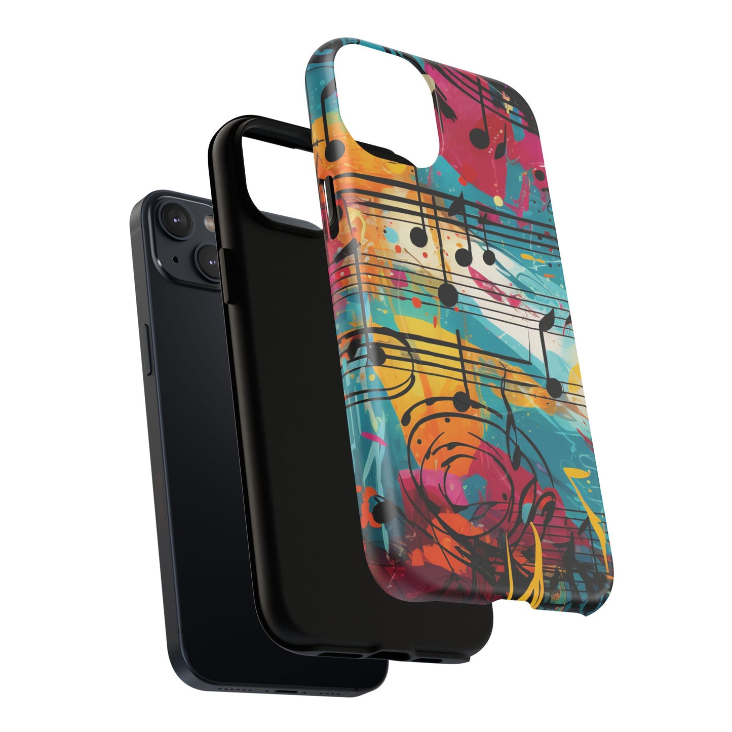 Vibrant Music Note Phone Case, Tough Magnetic Case, Music Lover Gift, Colorful Phone Accessory, Customizable Phone Cover, Unique Gift Idea