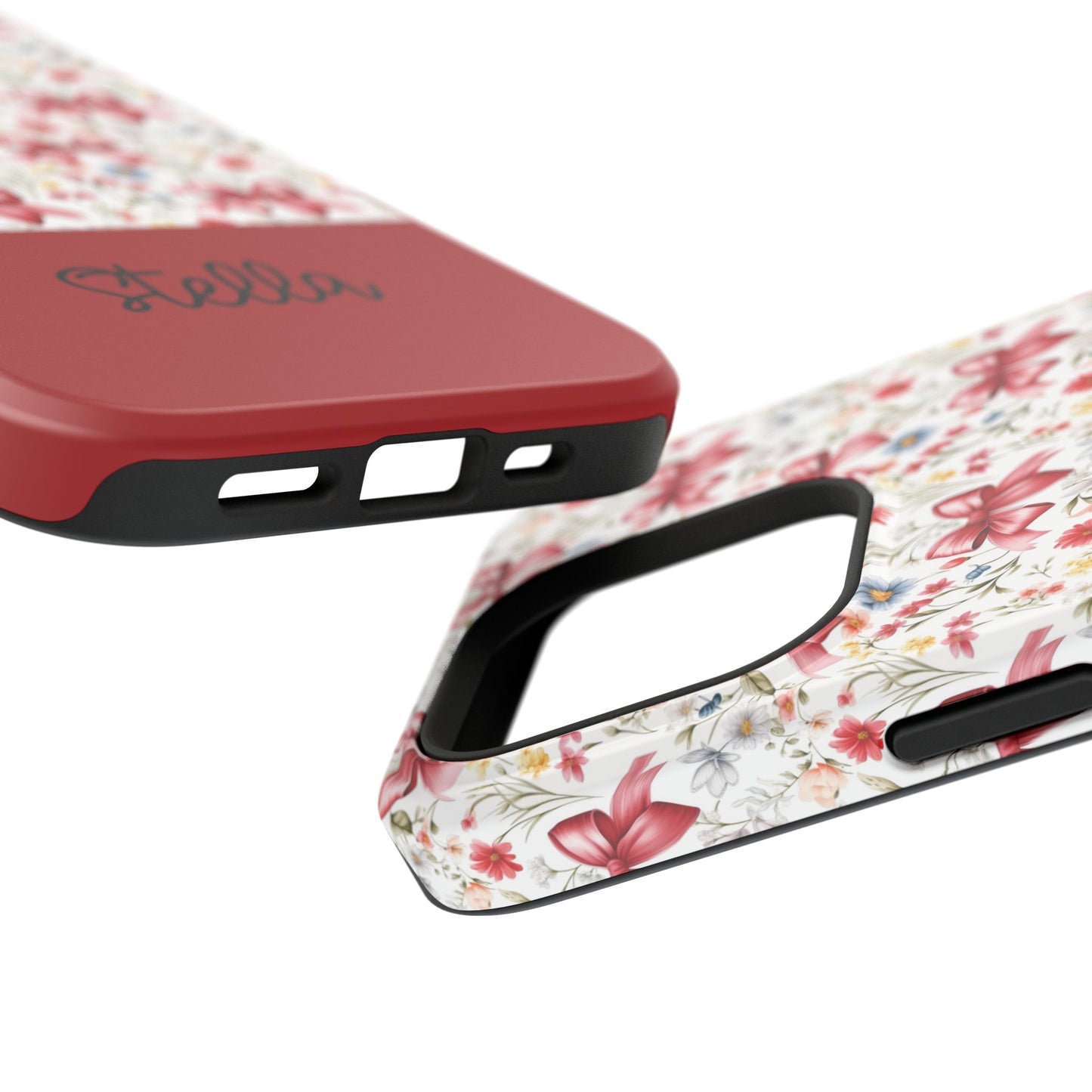 Personalized Rosette Coquette Floral Bow iPhone and Samsung Impact-Resistant Case — Custom Name Case