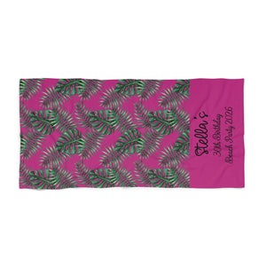 Tropical Bliss Pink Beach Towel
