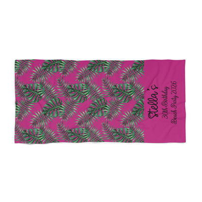 Tropical Bliss Pink Beach Towel