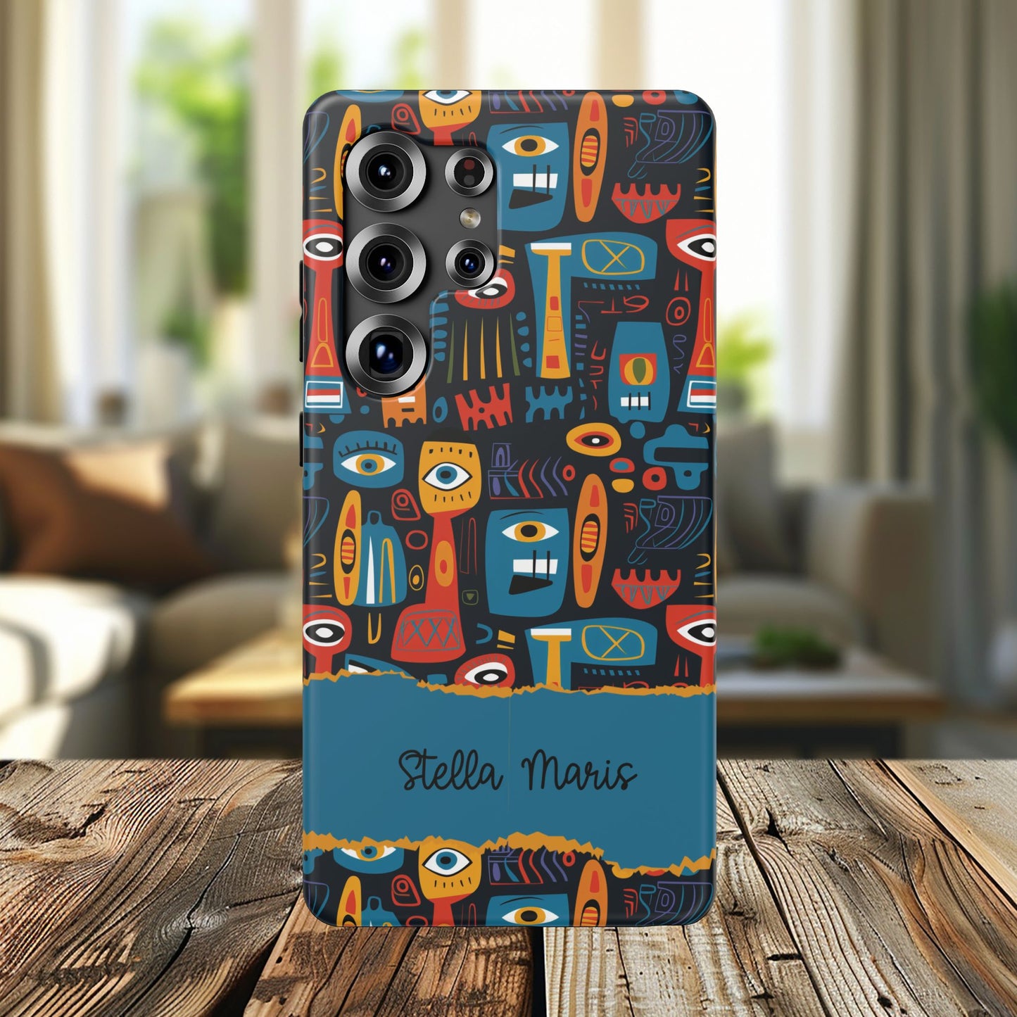 Personalized Colorful Abstract Faces Clear Impact-Resistant Case