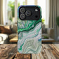 Marbled Tough iPhone Case, Magnetic Protector, Stylish Tech Accessory, Durable iPhone Cover, Unique Gift Idea