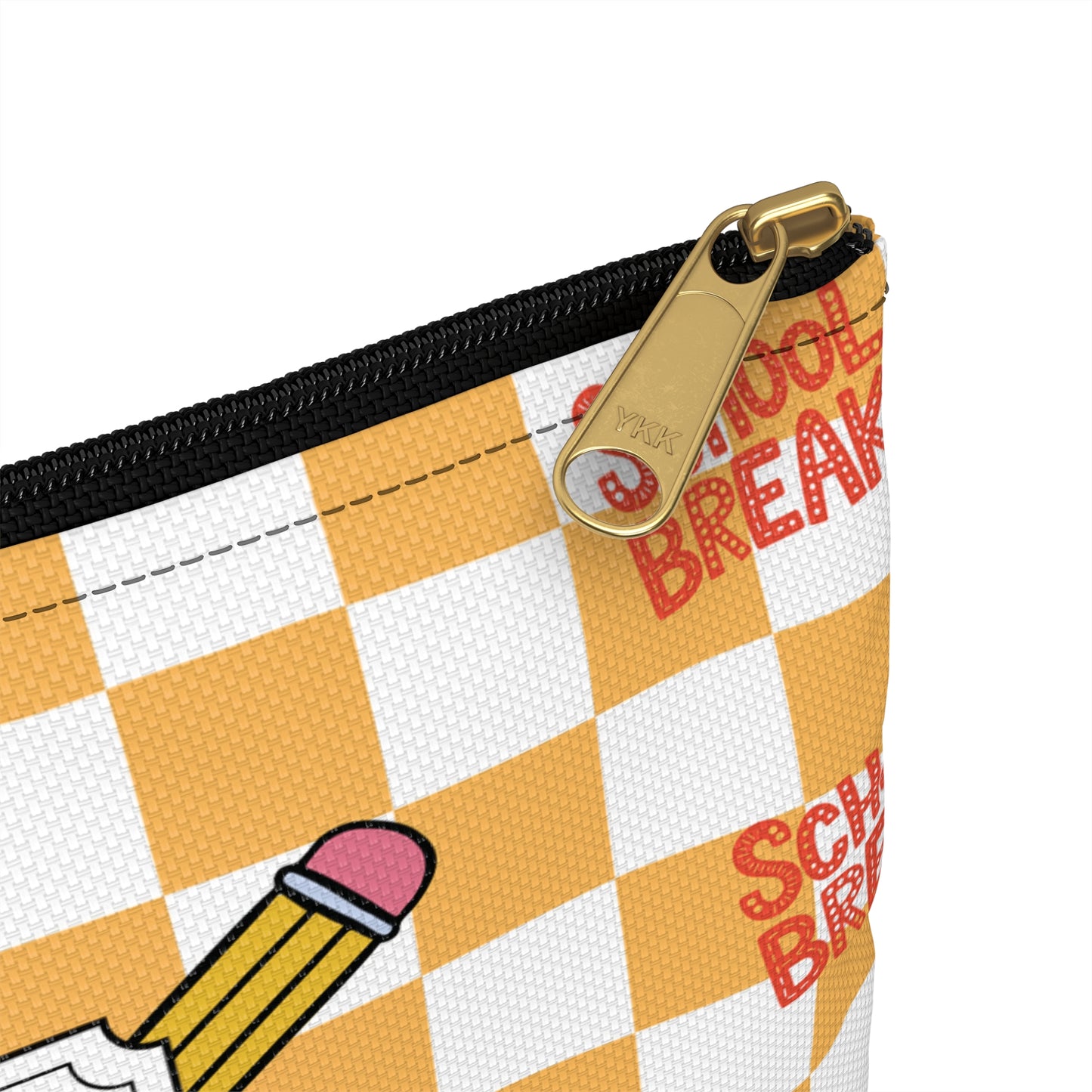 Personalized Orange Schoolyard Chic Composition Book Inspired Accessory Pouch, Kids School Supplies, Classroom Organizer, Teacher Gift, Fun Stationery Case, Back to School