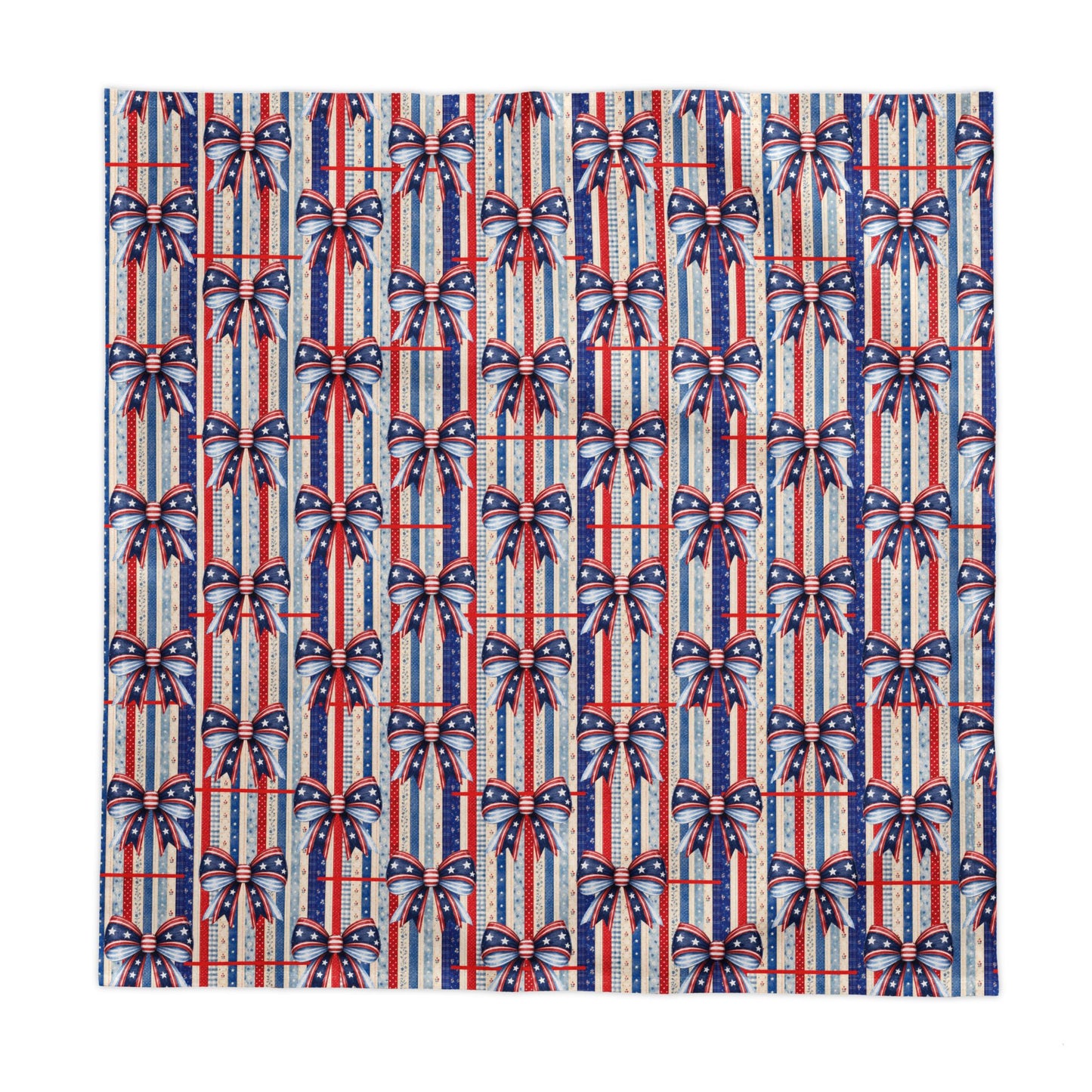 Patriotic Bow Stripe Tablecloth