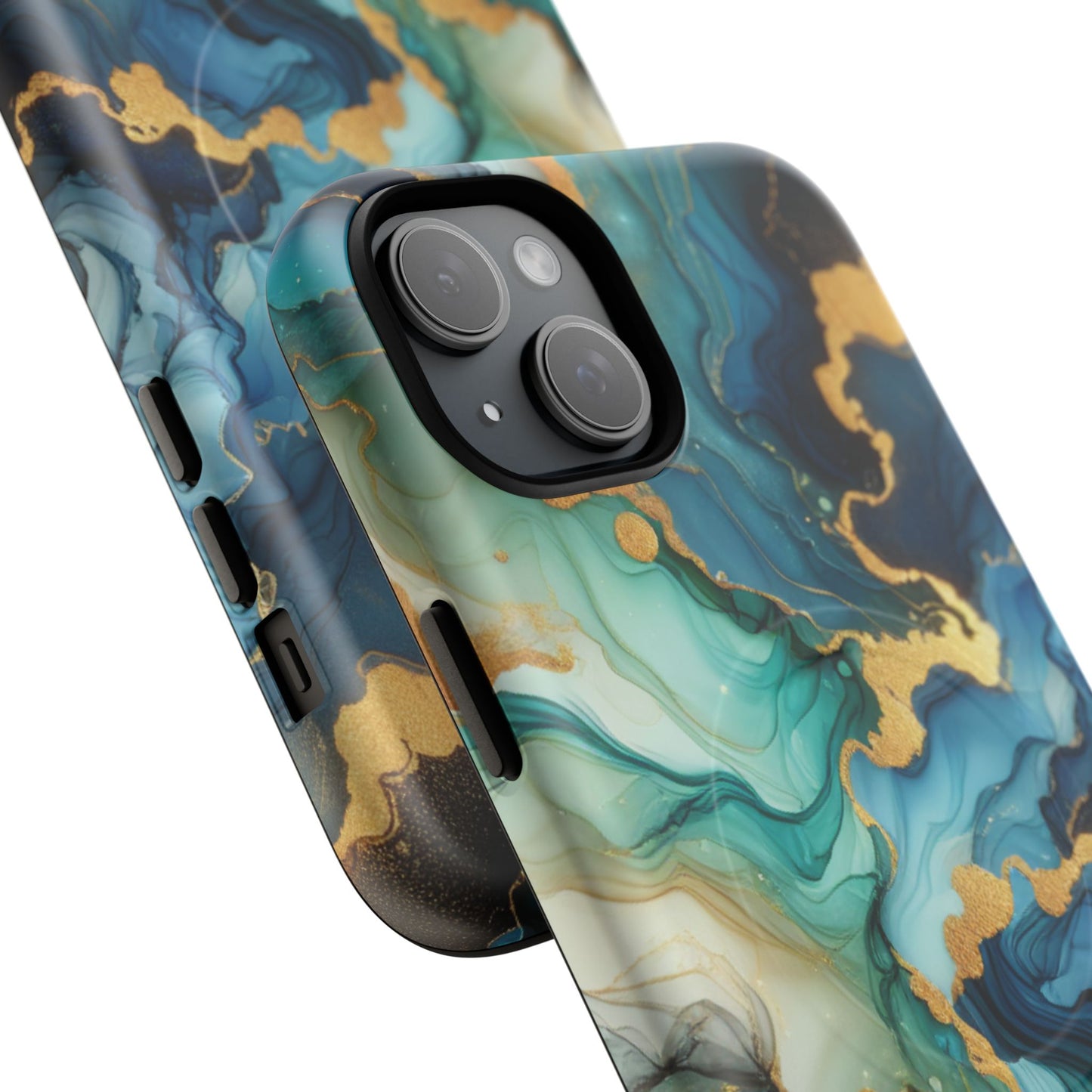Ocean Quartz Luxe Marble Pattern Tough Magnetic iPhone Case, Phone Accessories, Luxury Gift, Durable iPhone Cover, Unique Design for iPhone Users.