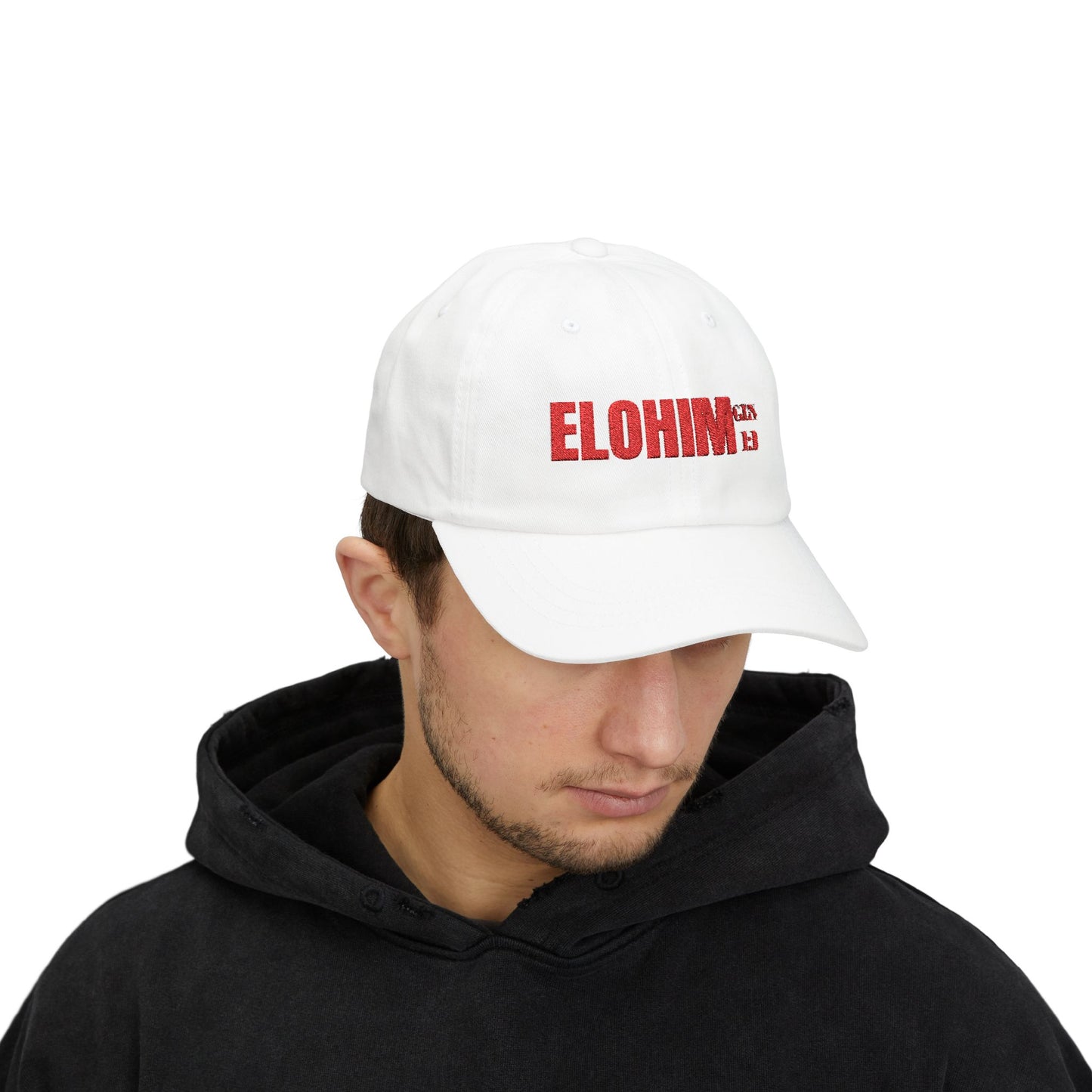 Classic Embroidery Dad Cap with 'ELOHIM, GENESIS 1:1' - Faith-Based Hat, Casual Wear, Gift for Dad, Christian Accessory, Summer Fashion