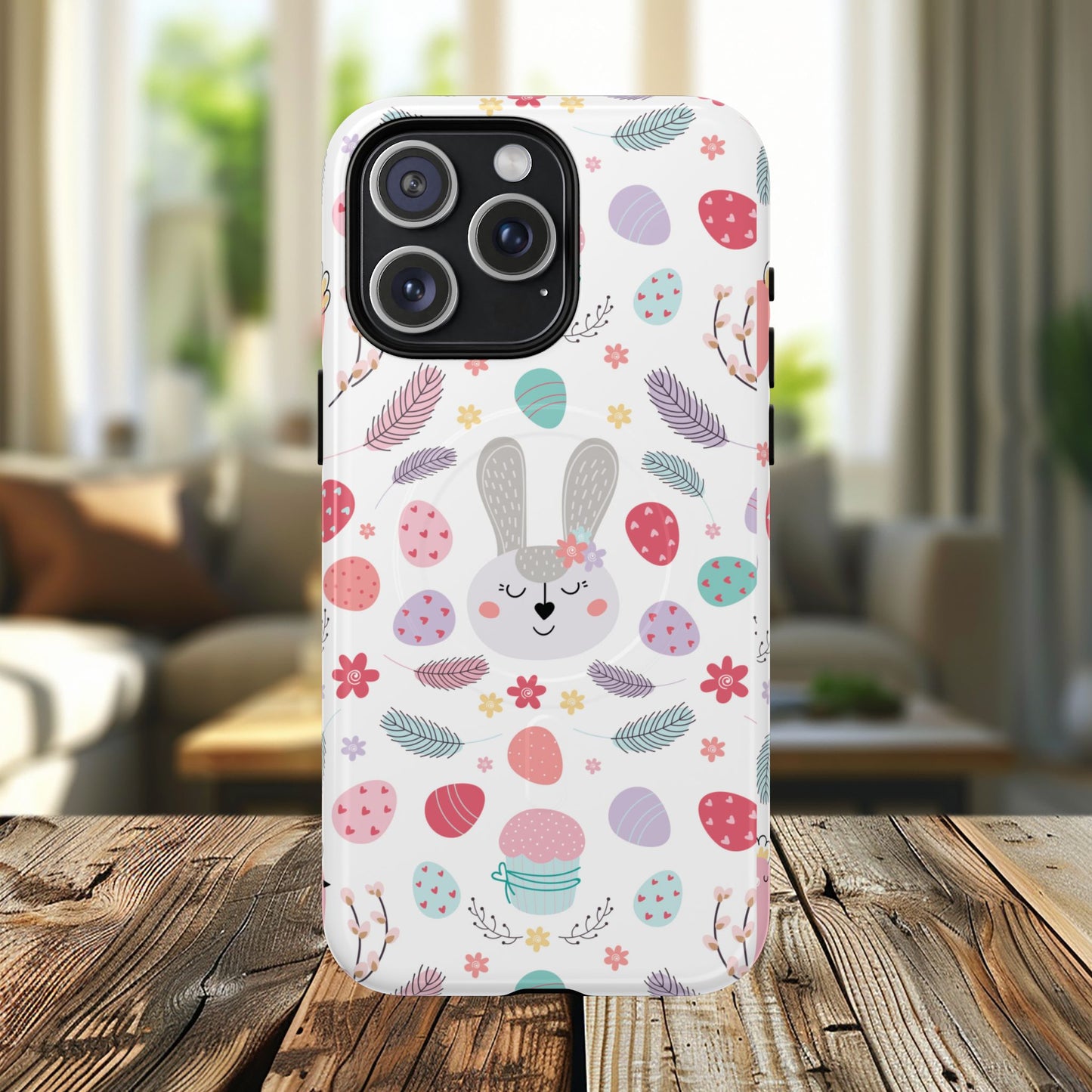 Cute Easter Bunny iPhone Case, Tough Magnetic Phone Cover, Spring Gift, Durable iPhone Accessory, Adorable Easter Decor