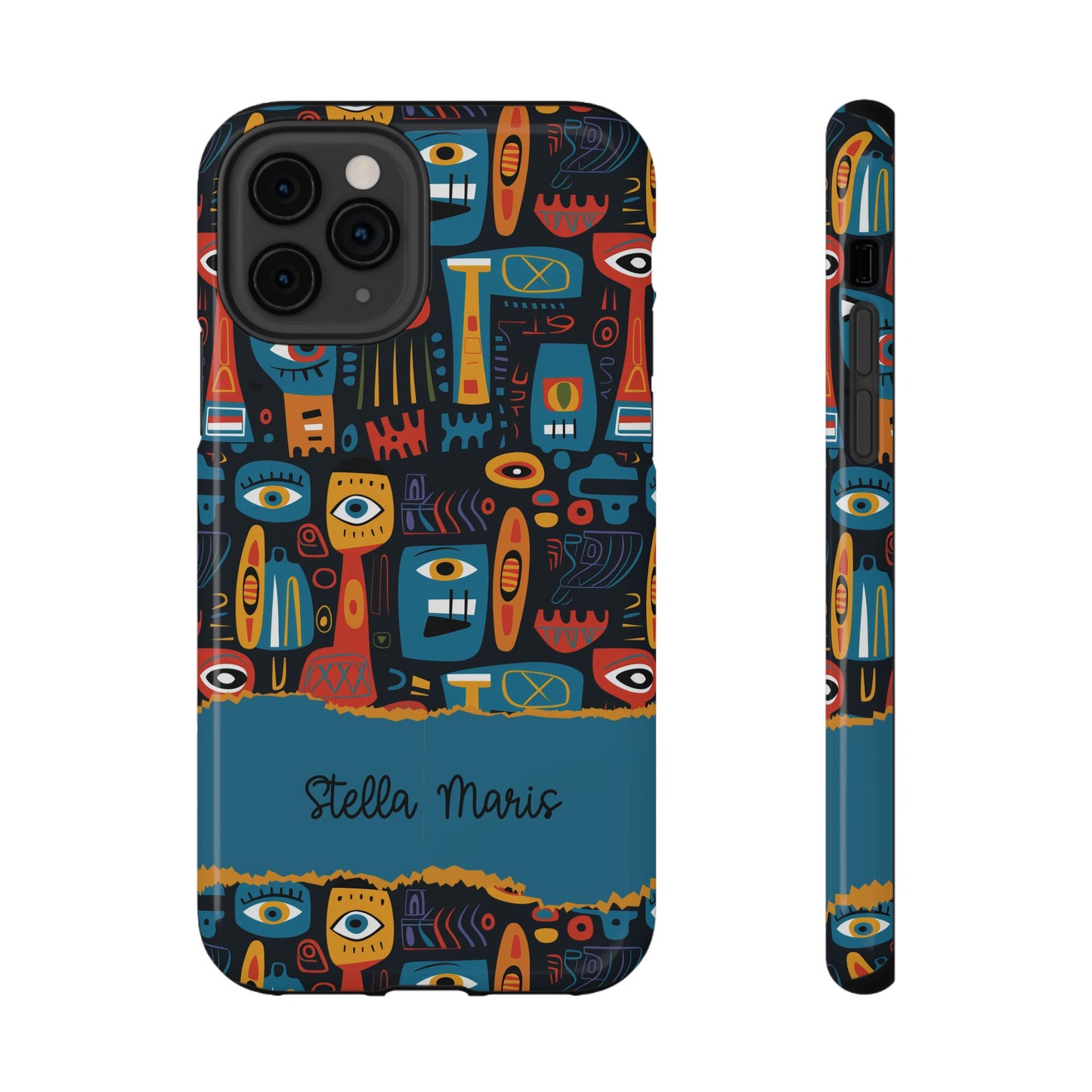 Personalized Colorful Abstract Faces Clear Impact-Resistant Case