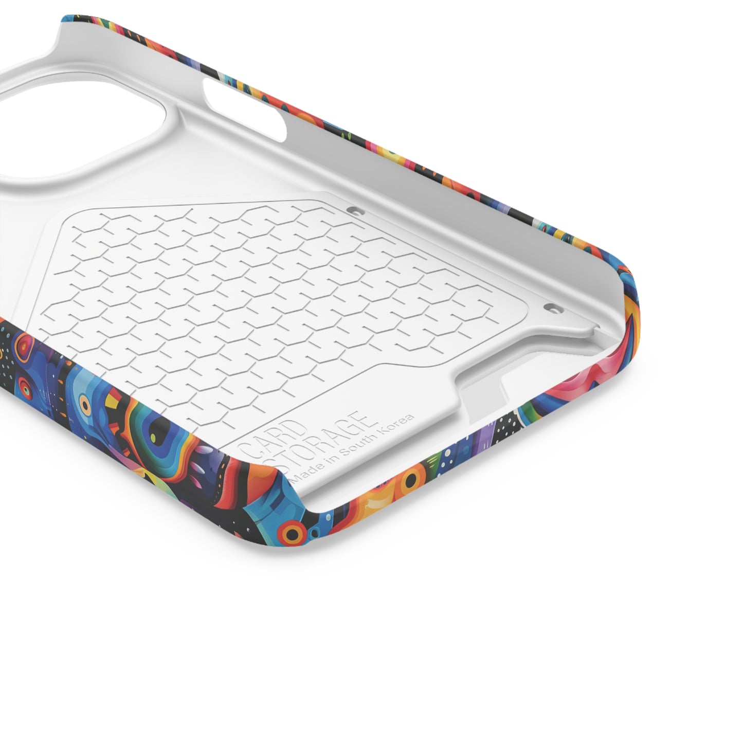 Psychedelic Visions Phone Case with Card Holder - Colorful and Stylish Design for Creatives